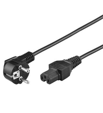 PremiumCord napájecí kabel 240V, délka 2m CEE7 /IEC C15  konektor s drážkou