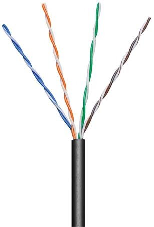 goobay TP Kabel 4x2,drát UTP Cat5e AWG24, 100m, černá, venkovní provedení