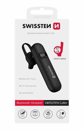 SWISSTEN BLUETOOTH HEADSET CALLER CERNÝ