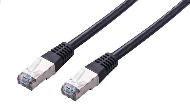 C-TECH Kabel patchcord Cat5e, FTP, černý, 1m