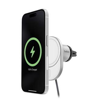 Belkin BOOST CHARGE™ Qi2 Magnetický držák s nabíjením do auta, 15W, šedý