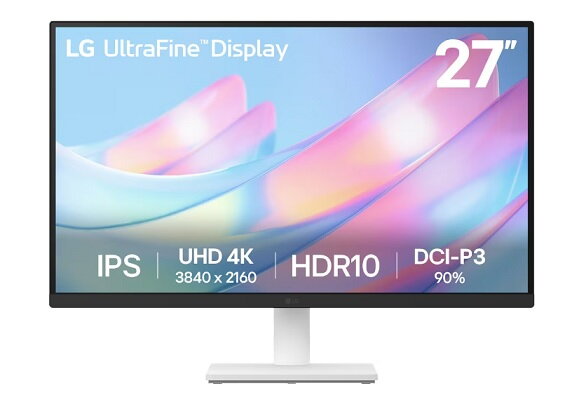 LG 27US500-W 27" IPS 3840x2160/300cd/5ms/1000:1/2xHDMI/DP/HDR 10/Flicker Safe/Tilt/VESA