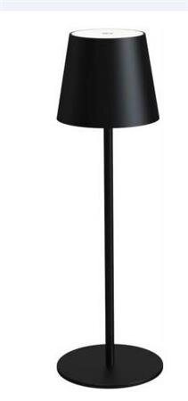 PLATINET TABLE RESTAURANT LAMP WATERPROOF IP44 REGULATION RECHARGABLE BLACK