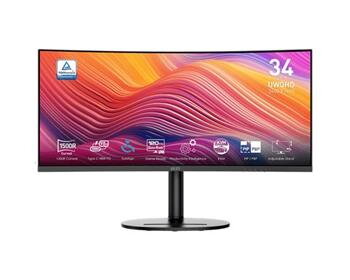 MSI monitor Modern MD342CQP, 34"  VA zakřivený /3440x1440 (UWQHD)/120Hz/1ms/2 x HDMI/DP/USB-A,B,C/Výšk.nast/Pivot/Černá