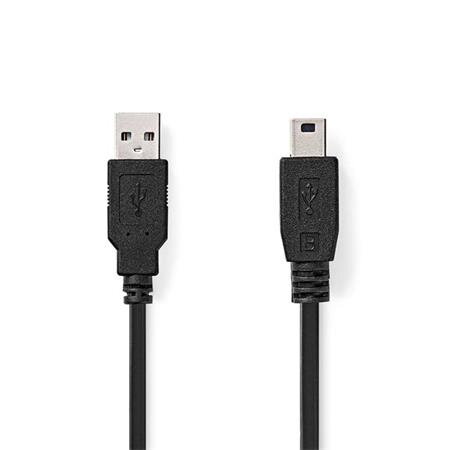 Nedis CCGL60300BK20 - USB Kabel | USB 2.0 | USB-A Zástrčka | USB Mini-B 5 pinů Zástrčka | 2.00 m | Černá