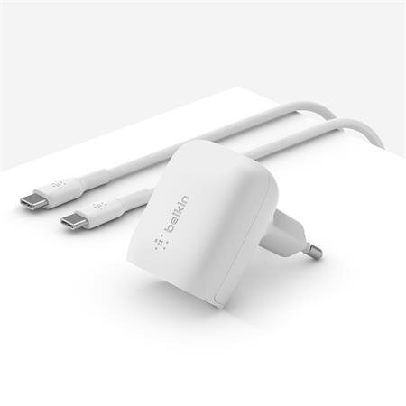 Belkin BOOST CHARGE™ 20W USB-C Power Delivery PPS nástěnná nabíječka + 1m USB-C na USB-C kabel, bílá