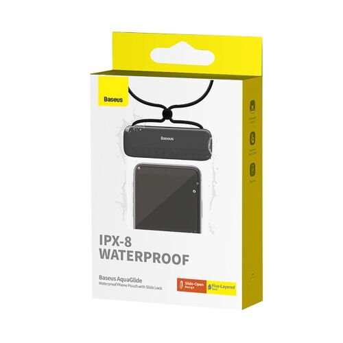 Baseus AquaGlide Universal Waterproof Case IPX8 up to 7.2 inch Phone, Black/ Transparent (BS-PC029) Baseus AquaGlide Universal Waterproof Case IPX8 up to 7.2 inch Phone, Black/ Transparent (BS-PC029)